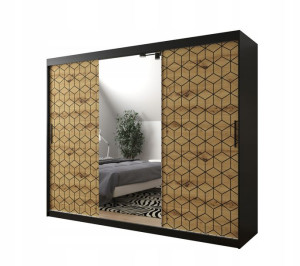 Szafa przesuwna Heksagon II 250 x 200 x 62 czarna