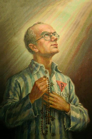 Święty Maksymilian Kolbe - Obrazek jednostronny (100 szt)