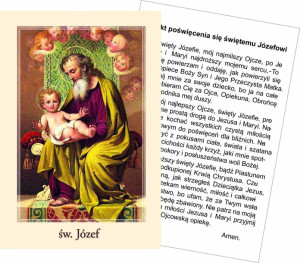 Święty Józef - Obrazek z modlitwą (100 szt)