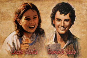 Święty Dominik Savio i Laura Vicuna - Obrazek jednostronny (100 szt)