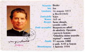 Święty Jan Bosko - Obrazek z modlitwą (100 szt)