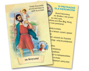 Święty Krzysztof - Obrazek z modlitwą (100 szt)
