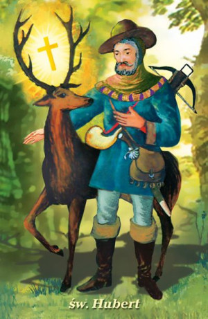 Święty Hubert - Obrazek z modlitwą (100 szt)