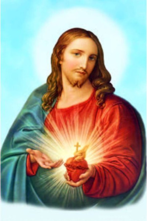 Serce Jezusa i Serce Maryi - Obrazek  jednostronny (100 szt)