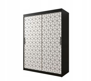 Szafa przesuwna Heksagon I 150 x 200 x 62 czarna