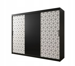 Szafa przesuwna Heksagon 250 x 200 x 62 czarna