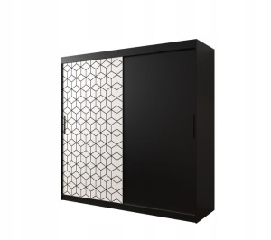 Szafa przesuwna Heksagon 200 x 200 x 62 czarna