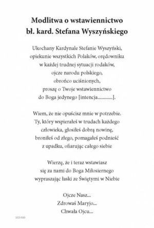 Kardynał Stefan Wyszyński - Pocztówka z modlitwą (100 szt)