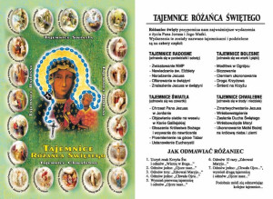Różaniec Święty - Pocztówka z modlitwą (100 szt)