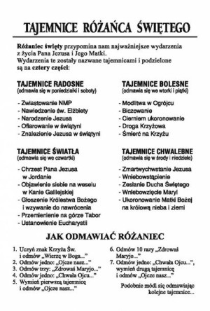 Różaniec Święty - Pocztówka z modlitwą (100 szt)