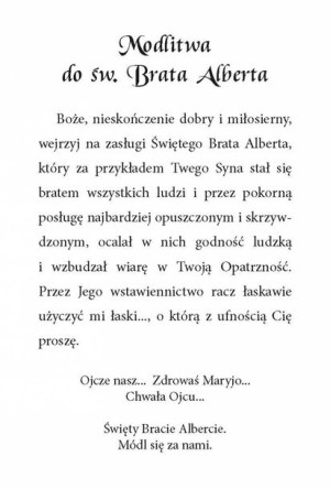 Święty Brat Albert - Pocztówka z modlitwą (100 szt)