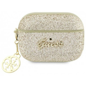 Oryginalne Etui Apple Airpods Pro 2 Guess Glitter Flake 4g Charm Złote