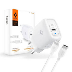 Ładowarka Sieciowa 20w Usb-c Pd + Kabel Usb-c - Lightning Spigen Biała