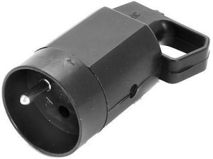 Gniazdo 315-05 z uchem z uziemieniem 2P+Z 16A  250V IP20 CZARNA VIPLAST
