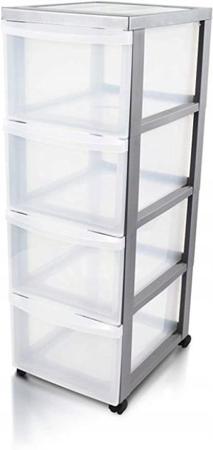 Szafka Iris Ohyama 4x15l Na Kółkach Organizer Grey
