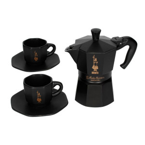 Bialetti Zestaw Moka Express 3tz Czarna + 2 filiżanki