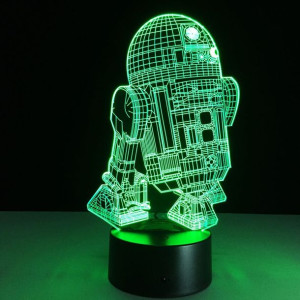 Lampka nocna 3D LED "Gwiezdne Wojny - R2D2" Hologram + pilot