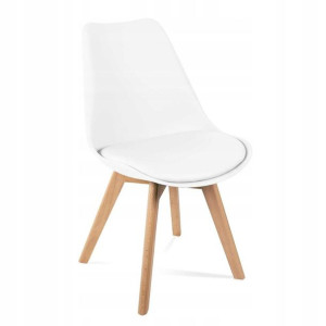 Krzesło Lena Wood 53x49x83 Cm Białe Zestaw 2 Sztuk