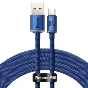 Baseus Kabel Usb Do Typ C Pd100w Power Delivery Crystal Shine 2m Niebieski
