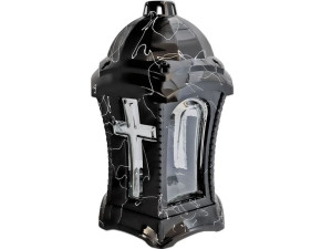 Znicz Lampion Dwa Kr Mały Czarny Marmur