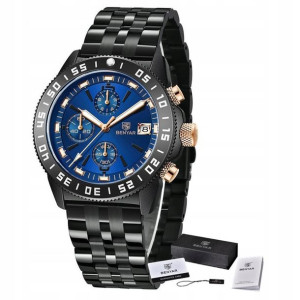 Zegarek Benyar Męski Elegancki Chronograf +pudełko