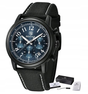 Zegarek Benyar Męski Elegancki Chronograf +pudełko