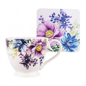 Filiżanka do kawy i herbaty z podkładką porcelanowa Strelicja 350 ml