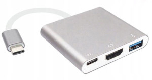 Przejściówka 3w1 Hub Usb-c Adapter Na Hdmi Usb