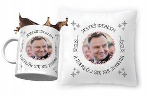 Zestaw Andrzej Duda PIS Prezydent Poduszka + Kubek