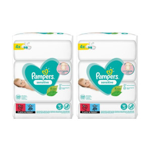 2x Chusteczki nawilżane PAMPERS dzieci 4x 80 szt.