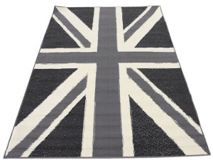 Dywan nowoczesny do salonu flaga brytyjska UNION JACK Popielaty CITY