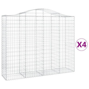 Kosze gabionowe, 4 szt, 200x50x160/180 cm, galwanizowane żelazo