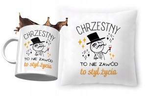 Zestaw Dla Chrzestnego Poduszka + Kubek Prezent