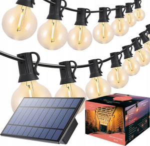 Girlanda Ogrodowa Solarna Świetlna Xxl 25 Żarówek