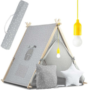 Namiot Dla Dzieci Tipi Domek Poduszki Lampka Led