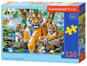 Puzzle 120 Tigers by the Stream CASTOR bcd