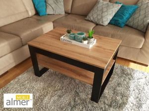 Ława Stolik Kawowy Do Salonu Loft K3 Dąb Craft Złoty