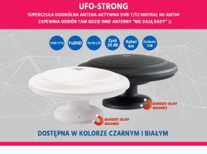 Superczuła dookólna aktywna antena samochodowa tv dvb-t z ultra mocnym magn