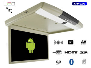 Monitor podwieszany podsufitowy led 17cali z systemem android usb fm bt wif