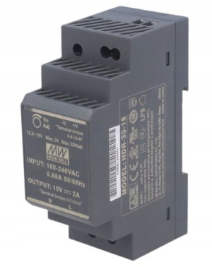 Zasilacz HDR-30-15 DIN DC 15V 2A wideodomofon