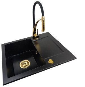 Zlew zlewozmywak + BATERIA + złoty syfon AUTOMAT