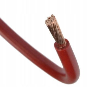 Przewód Kabel Jednożyłowy Giętki 10mm2 Czerwony 1m