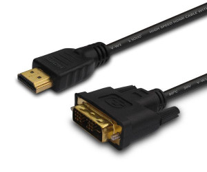 Kabel SAVIO cl-10 (HDMI M - DVI-D M  1,5m  kolor czarny)