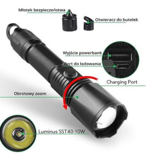 Libox Latarka Akumulatorowa Wielofunkcyjna Lb0109