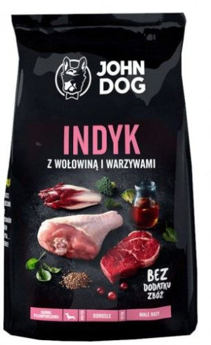 John Dog Adult MAŁE indyk z wołowiną i warzywami12kg