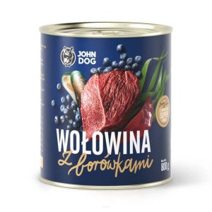 John Dog BERRY Adult wołowina z borówkami 800g*6
