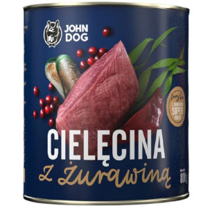 John Dog BERRY Adult cielęcina z żurawiną 800g*6