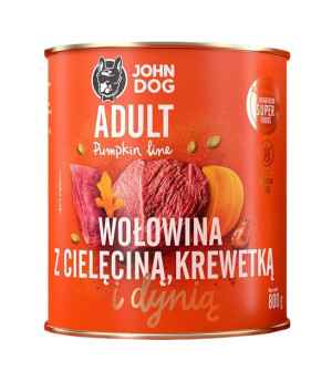 John Dog PUMPKIN wołow.cielęc.krewetki dynia800g*6