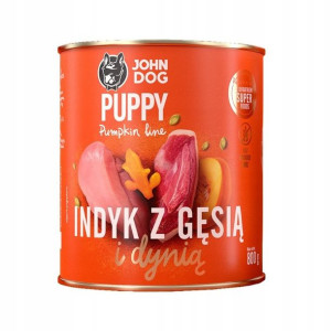 John Dog PUMPKIN Puppy indyk i gęś z dynią 800g*6