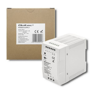 Qoltec Zasilacz Na Szynę Din 90w | 12v | 7.5a | Biały | Slim